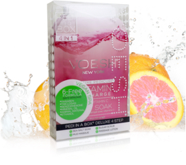 VOESH Vitamin Recharge spa pedicure treatment products with fresh citrus fruits used at Rubi Nail Spa